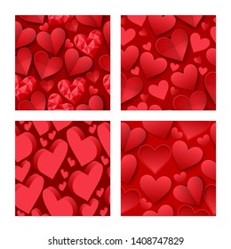 Heart on valentines day in love seamless pattern vector lovely red sign on hearted celebration and greeting card backdrop loving heartiness illustration background.