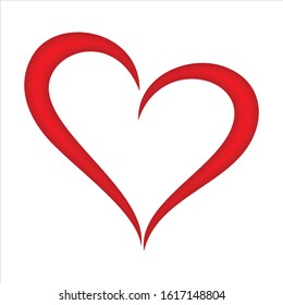 Heart on valentines day in love vector lovely red sign 