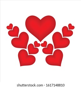 Heart on valentines day in love vector lovely red sign 
