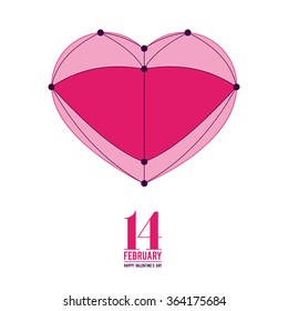 Heart on Valentine's Day in style vector
