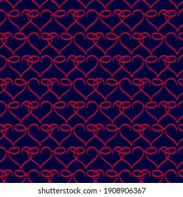 Heart on wavy line abstract seamless pattern. Fashion graphic design. Modern stylish texture. Color template for prints, textiles, wrapping, wallpaper, banner, business, etc. illustration