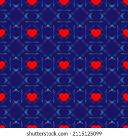 Corazón en línea ondulada patrón abstracto sin fisuras. Diseño gráfico de moda. Textura moderna y elegante. Plantilla colorida para impresiones, textiles, envoltura, papel pintado, banner, empresa, etc.