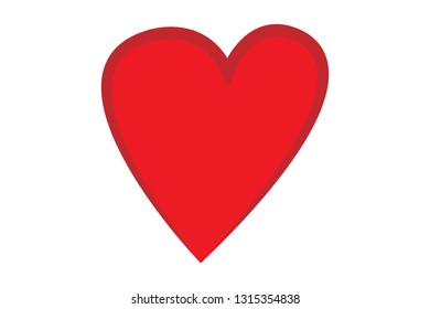 Heart on white background.