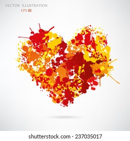 Heart on a white background in the form of blobs. Vector illustration