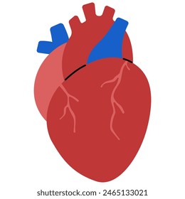 Heart on a white background, vector illustration.