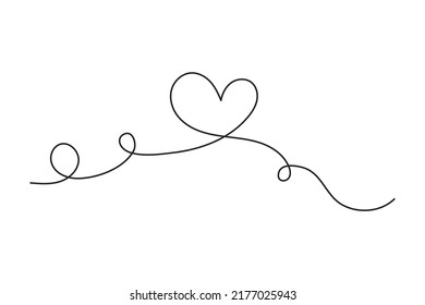 Heart One Line Art Hand Drawn Stock Vector (Royalty Free) 2177025943 ...