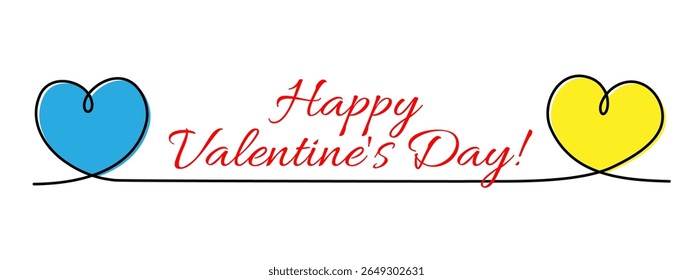 Heart one line art, hand-drawn heart, continuous contour, love concept. Feelings expression, festive enamored design romantic element Valentine's Day simple minimalist design. Editable stroke. 