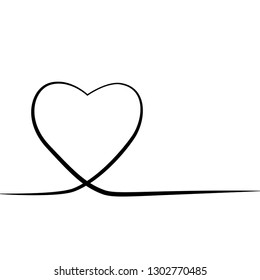 Heart one line drawing