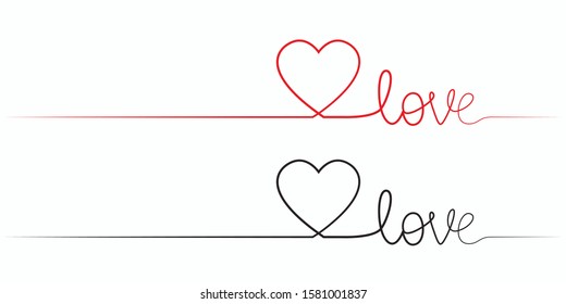 Heart ,one line drawing, heart vector hand drawn graphic symbol, illustration, line art