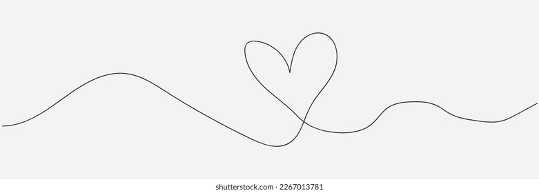 Heart one line drawing, Heart vector icon Set, Love symbol icon set, Flat Heart Silhouettes Vector. Love banner template decorative element for wedding invitation card.