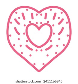 Heart with an openwork pattern. Open illustration on white background.