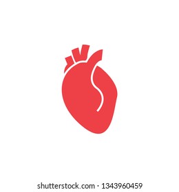 Heart Organ Icon Design Template Vector Isolated Illustration