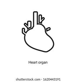 Heart organ icon vector on white background. Black icon illustration