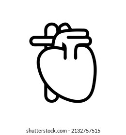 Heart Organ Outline Icon, Medical Icon