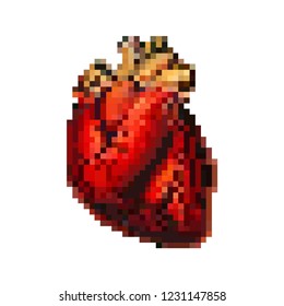 Heart Organ Pixel Art 8 Bit Stock Vector (Royalty Free) 1231147858