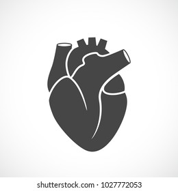 Heart Organ Vector Symbol Illustration Isolated On White Background