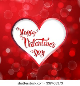 Heart and original hand lettering Happy Valentine's day. Vector illustration for Valentine's day posters, icons, Valentine's day greeting cards, Valentine's day print and web projects.