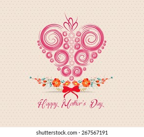 heart ornament background. Mothers day greeting card