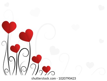Heart ornament background. Valentine's decoration.  Vector illustration.