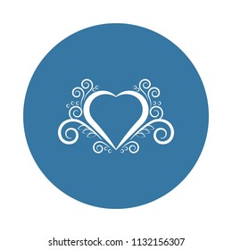 heart ornament icon. Element of ornaments icons for mobile concept and web apps. Badge style heart ornament icon can be used for web and mobile apps