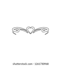 heart ornament icon. Element of ornaments for mobile concept and web apps icon. Thin line icon for website design and development, app development