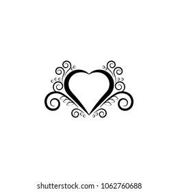 heart ornament icon. Element of patterns elements illustration. Premium quality graphic design icon. Signs and symbols collection icon for websites, web design, mobile app on white background