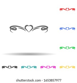heart ornament multi color style icon. Simple glyph, flat vector of ornaments icons for ui and ux, website or mobile application
