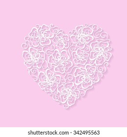 

Heart ornament ornate flower. Curl and swirl. Vector illustration.