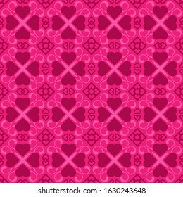 heart ornament seamless pattern vertor editable color