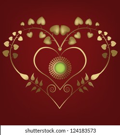Heart with ornament. Vector illustration