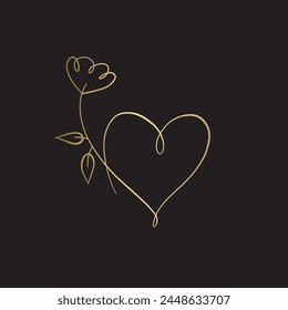 corazón con Ilustración vectorial de adorno