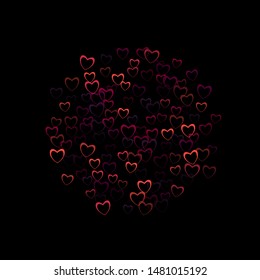 Heart ornament which consists of isolated elements. Modern style with beautiful elements in heart ornament. Can be used as print, wallpaper, cards, valentine cards, banner, background and etc.