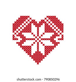 Heart with Ornaments made out of the Cross. Valentine's Day.