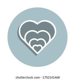 Heart outline badge icon. Simple glyph, flat vector of heart icons for ui and ux, website or mobile application