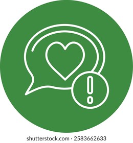 Heart Outline Circle Style Icon Design