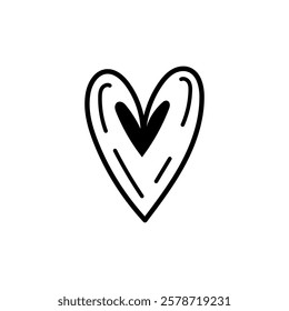 Heart outline drawing with eco concept for sustainability and love

