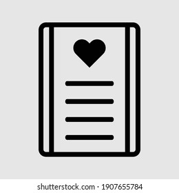 heart outline icon isolated vector illustration