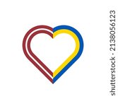 heart outline icon with latvia and ukraine flags. vector illustration isolated on white background	
