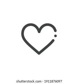
Heart outline icon vector isolated on white background