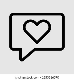 heart outline isolated vector illustration