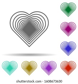 Heart outline in multi color style icon. Simple glyph, flat vector of heart icons for ui and ux, website or mobile application