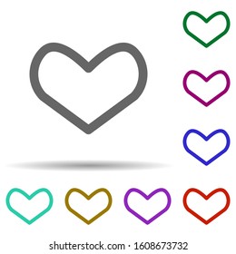 Heart outline in multi color style icon. Simple glyph, flat vector of heart icons for ui and ux, website or mobile application
