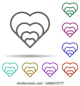 Heart outline in multi color style icon. Simple glyph, flat vector of heart icons for ui and ux, website or mobile application