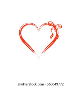 heart outline on a white background, vector illustration