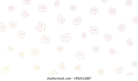 Heart outline randomly placed gradient background. Cover for social network. Social media concept. Vector illustration. EPS 10