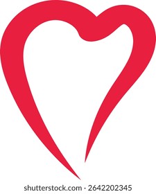 Heart Outline. Romantic Graphic Element. Love Letter Sign.