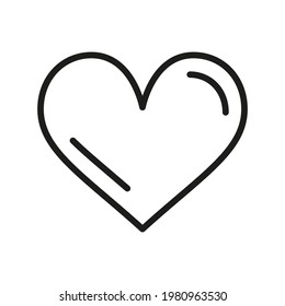 Heart Outline Vector  Icon. Illustration Of A Stroke Vector On A White Background. From App And Website.

