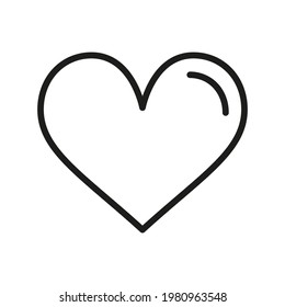 Heart Outline Vector  Icon. Illustration Of A Stroke Vector On A White Background. From App And Website.

