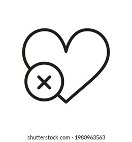 Heart Outline Vector  Icon. Illustration Of A Stroke Vector On A White Background. From App And Website.

