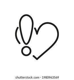 Heart Outline Vector  Icon. Illustration Of A Stroke Vector On A White Background. From App And Website.

